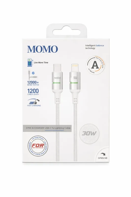 كابل MOMO USB-C إلى Lightning 30W - 011024